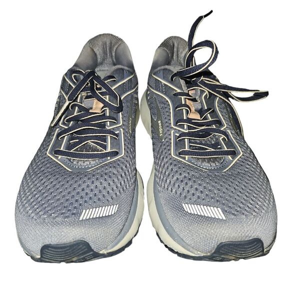 Brooks Ghost 12 Running Sneakers in Granite Peacoat Peach Mesh - Picture 4 of 5